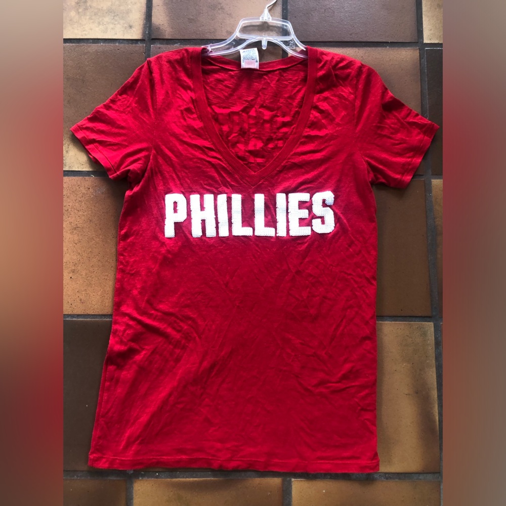 VS Pink Sequin “Phillies” Vneck T-shirt